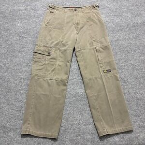 Wearfirst Mens Cargo Pants Size 34x32 Khaki Utility Workwear Cotton Y2K